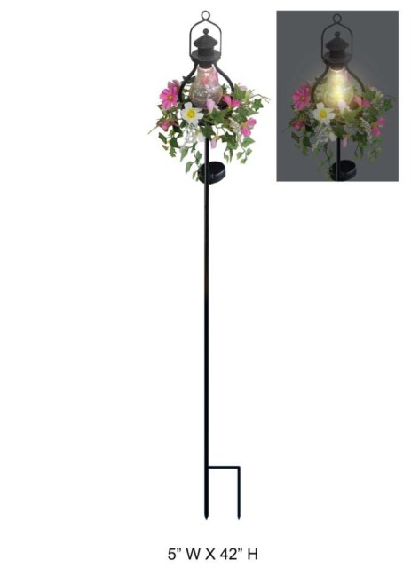 Tri Blossomy Solar Flower Street Light Stake – Decorative Outdoor Solar Garden Street Light