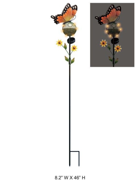 Butterfly Street Light Solar Stake – Outdoor Solar Butterfly Garden Street Light