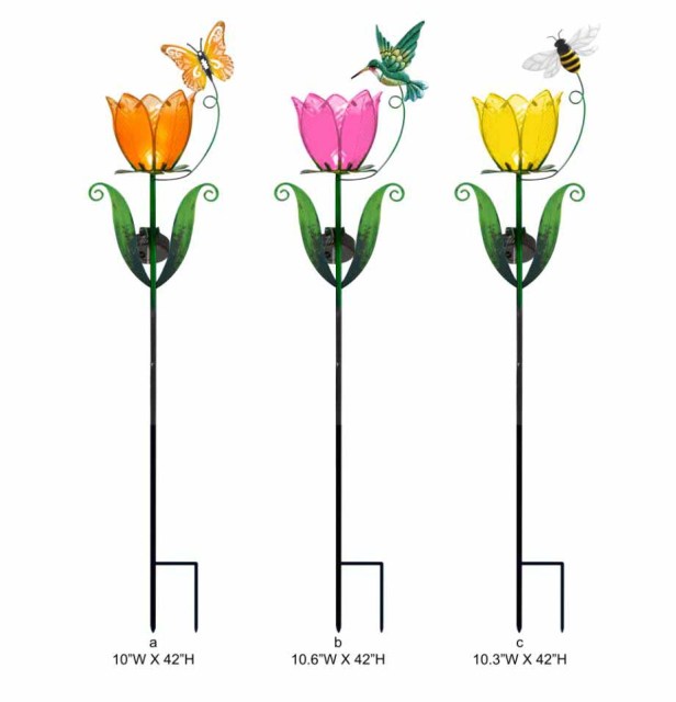 Tri Blossomy Animal Solar Garden Stake Light – Outdoor Decorative Solar Stake