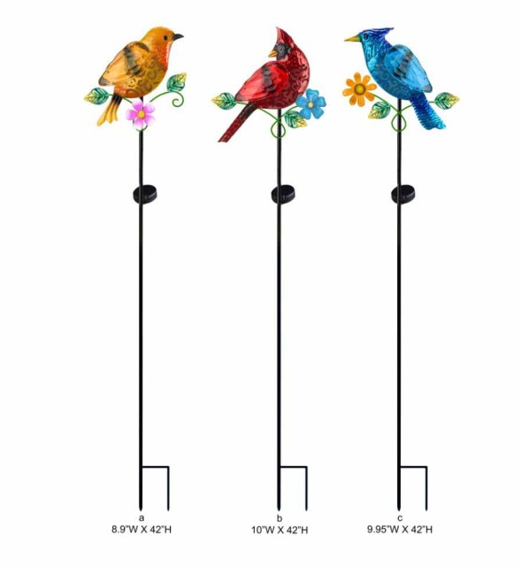 Tri Blossomy Bird Solar Garden Stake Light – Decorative Outdoor Solar Stake