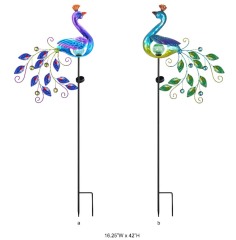 Metal Peacock Solar Garden Stakes for Wholesale & Custom Outdoor Decor