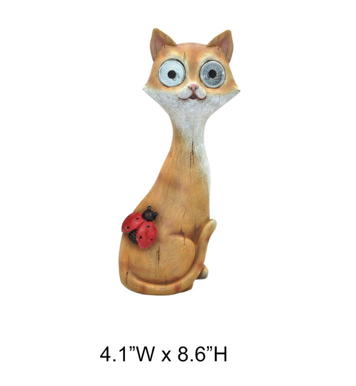 Ladybug On A Cat Statue
