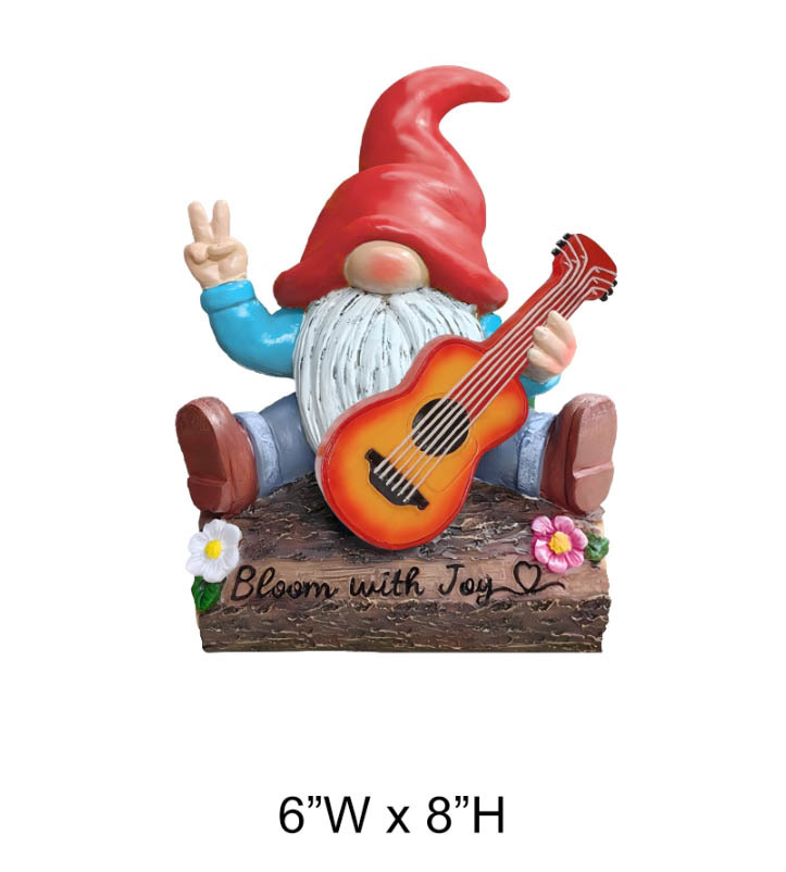 Gnome Playing Guitar Statue