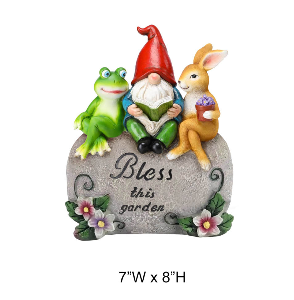 Gnome Sitting On Stone Statue