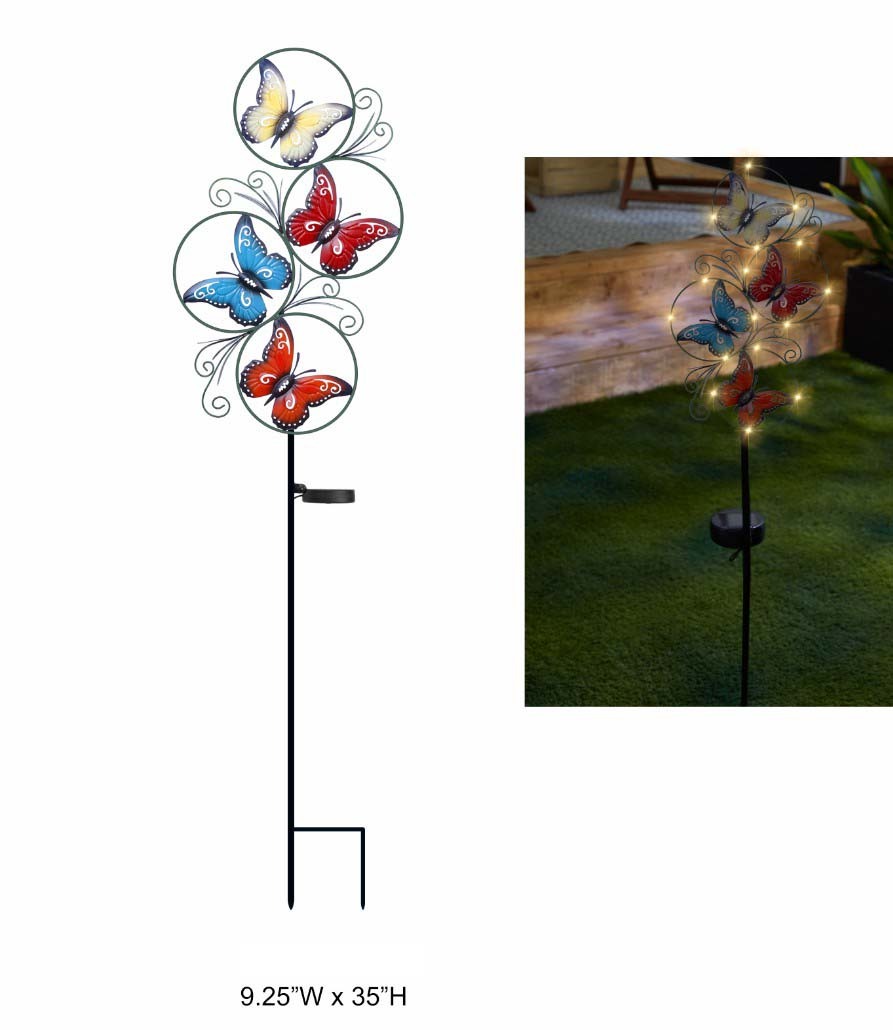 Butterfly Solar Stake - Decorative Solar Butterfly Garden Light