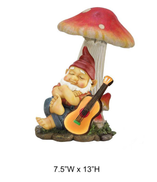 Gnome Lying Under Mushroom Statue