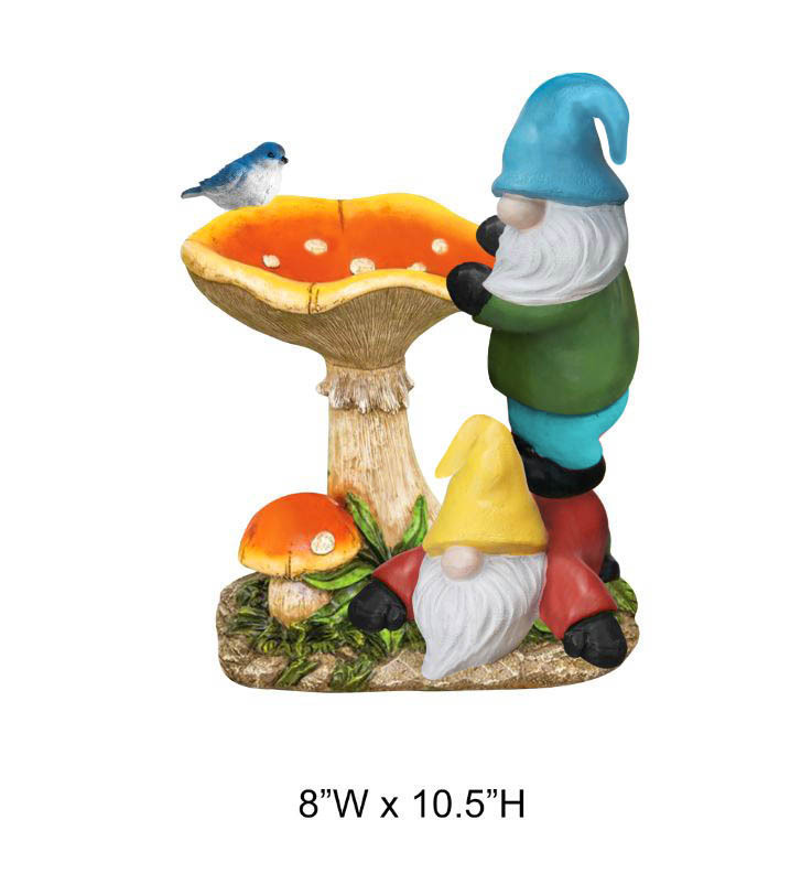 Gnomes With Mushrooms Statue