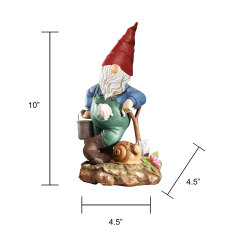 Colored Gnome With Snail Statue