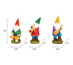 Gnomes Playing Music Statue SET