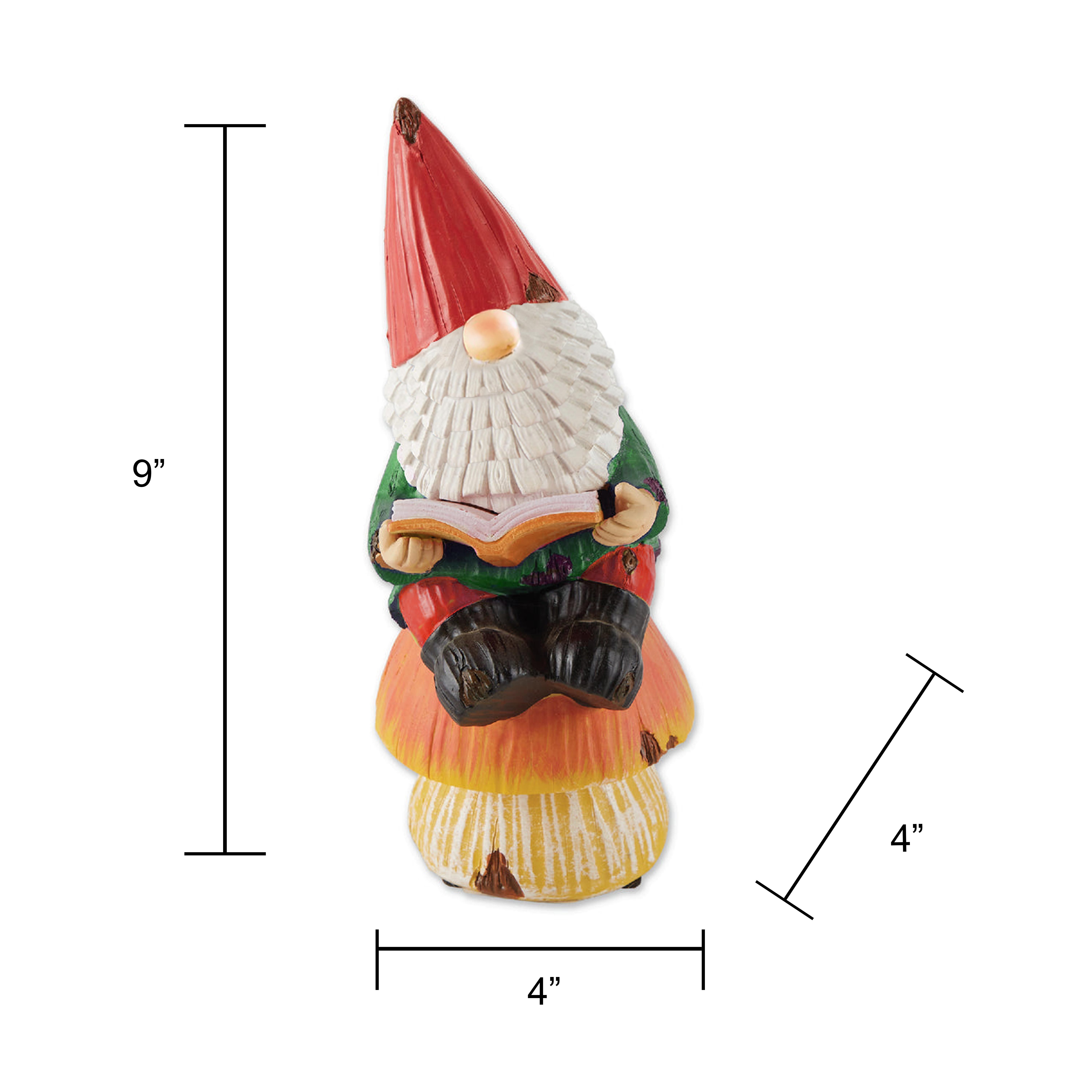 Gnome Reading On Mushroom Statue