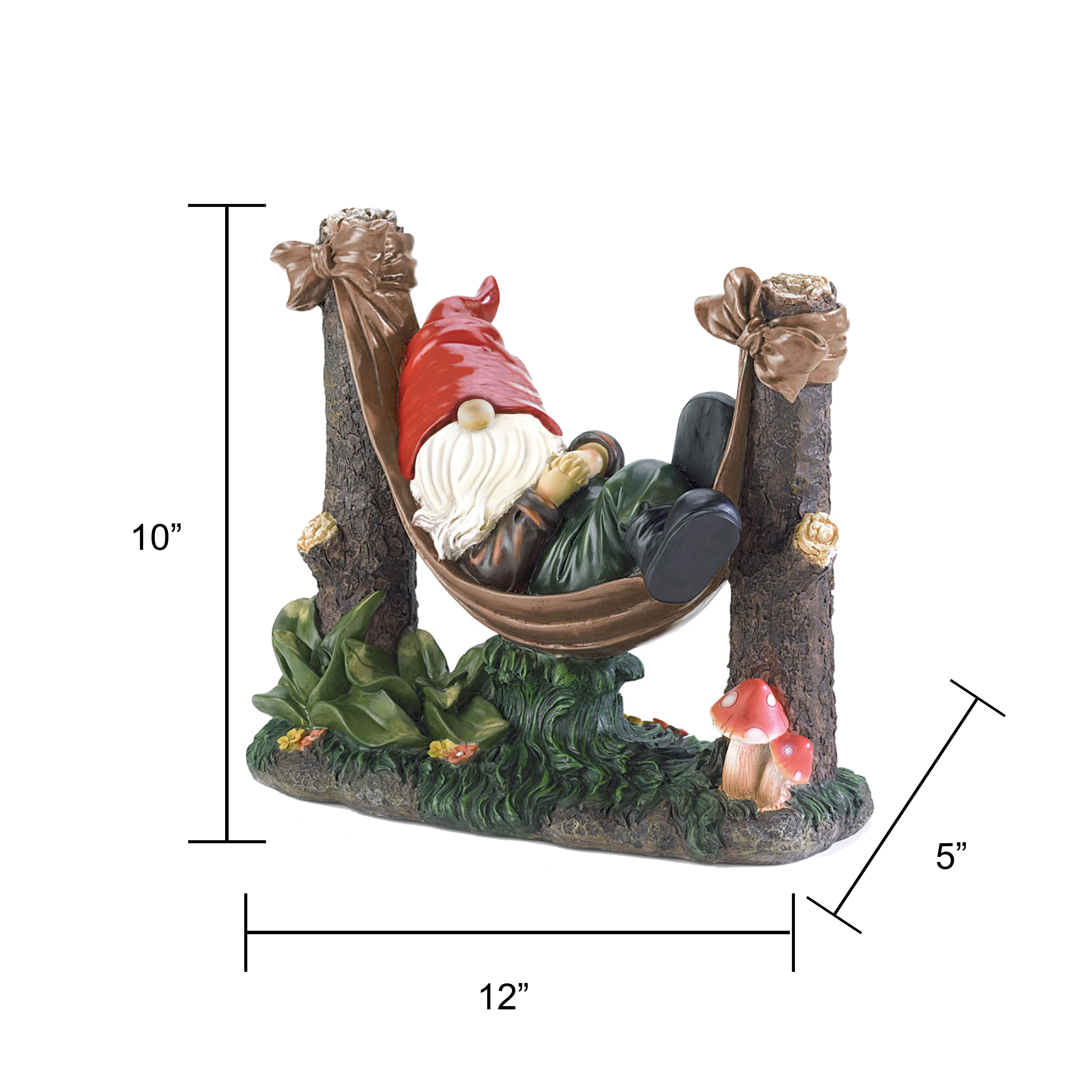 Gnome Lying Between Trees Statue