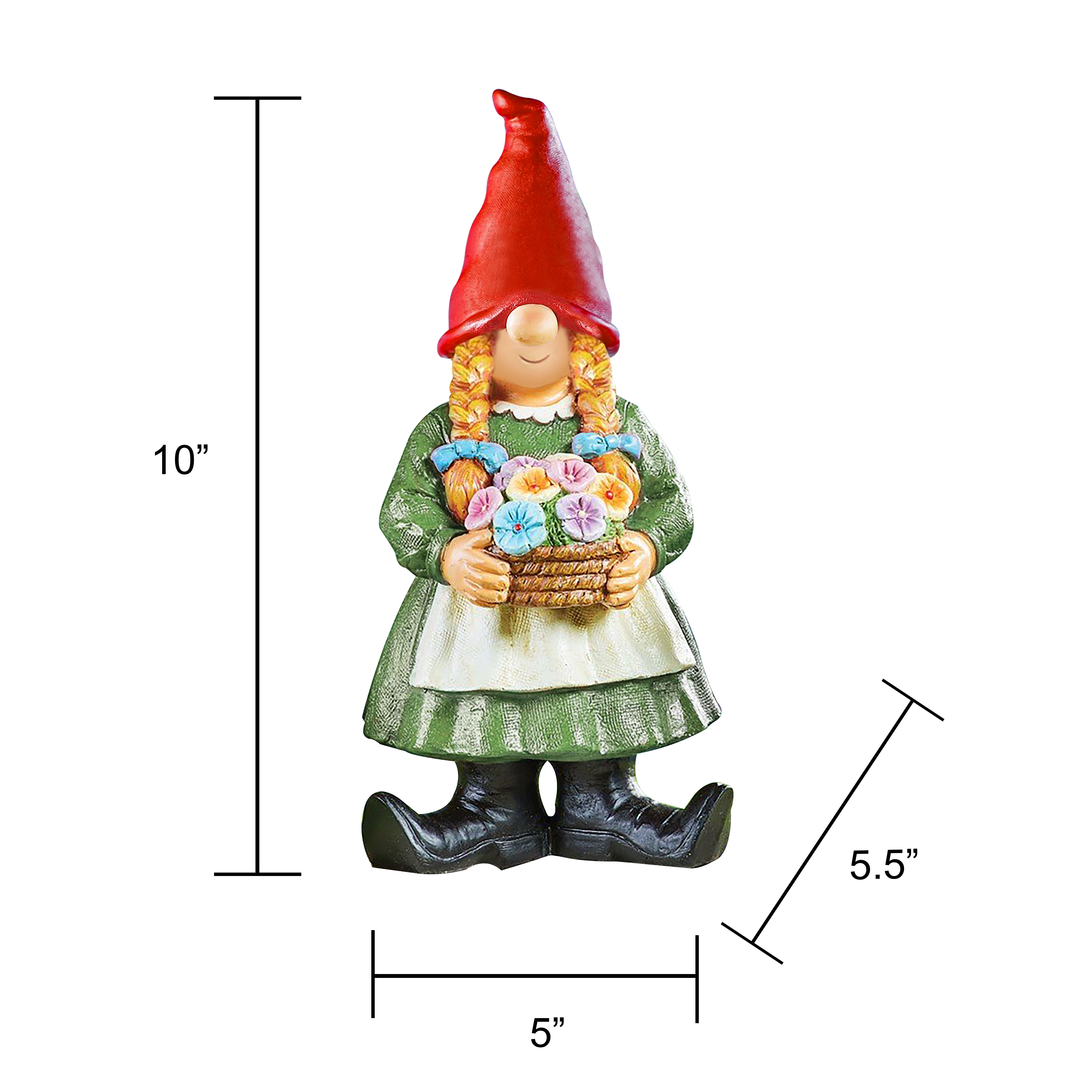 Gnome Holding Flowers Statue