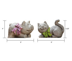 Uncolored Resin Pig/Cat Statue