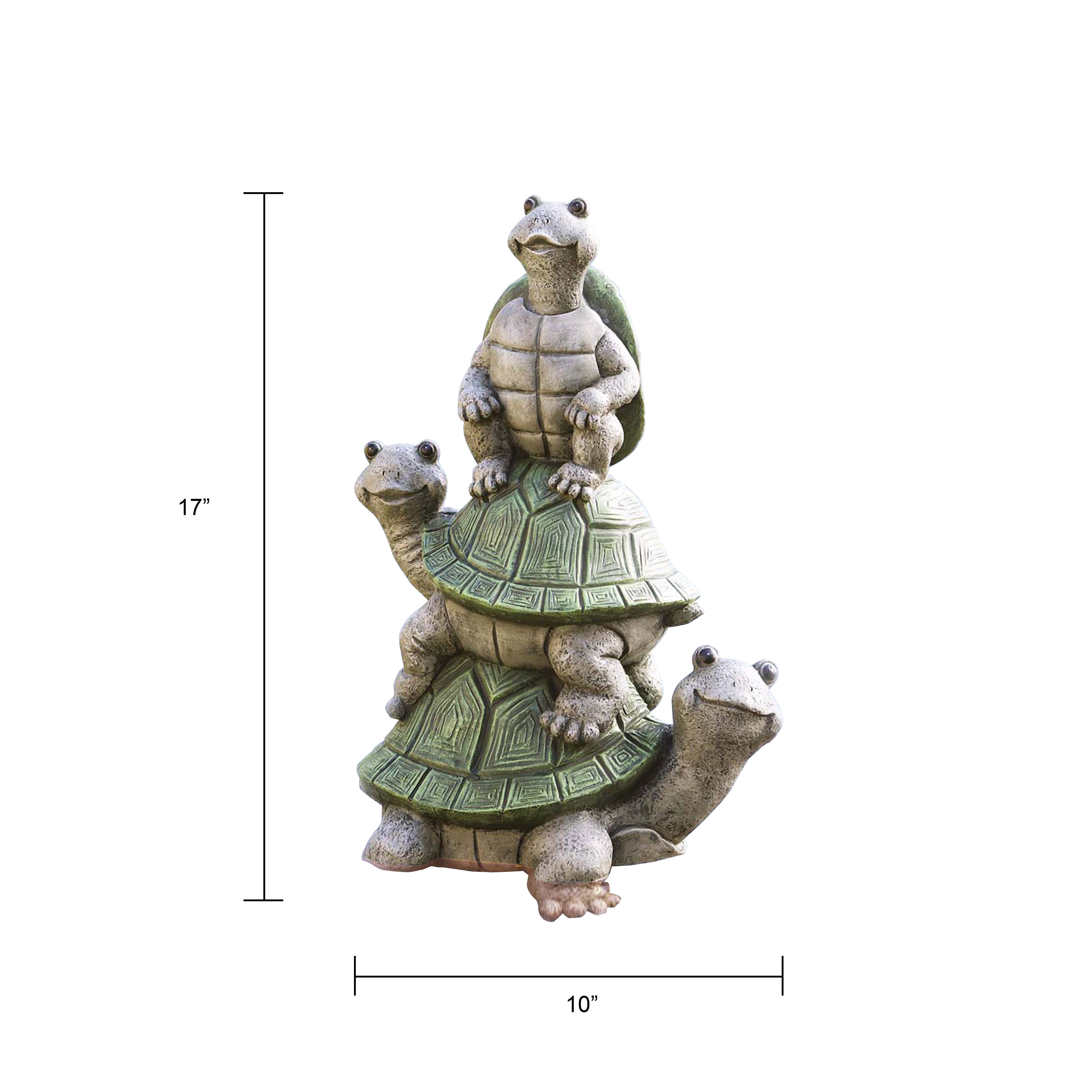 Tri Blossomy Colored Pyramid Turtle Statues – Outdoor Turtle Garden Ornament