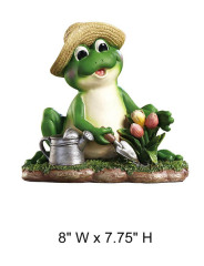 Frog Planting Flower Statue
