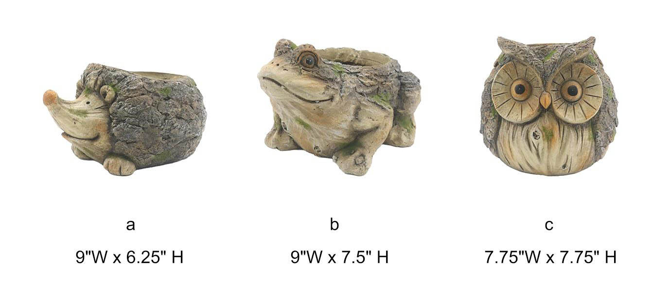 Hedgehog/Frog/Owl statue
