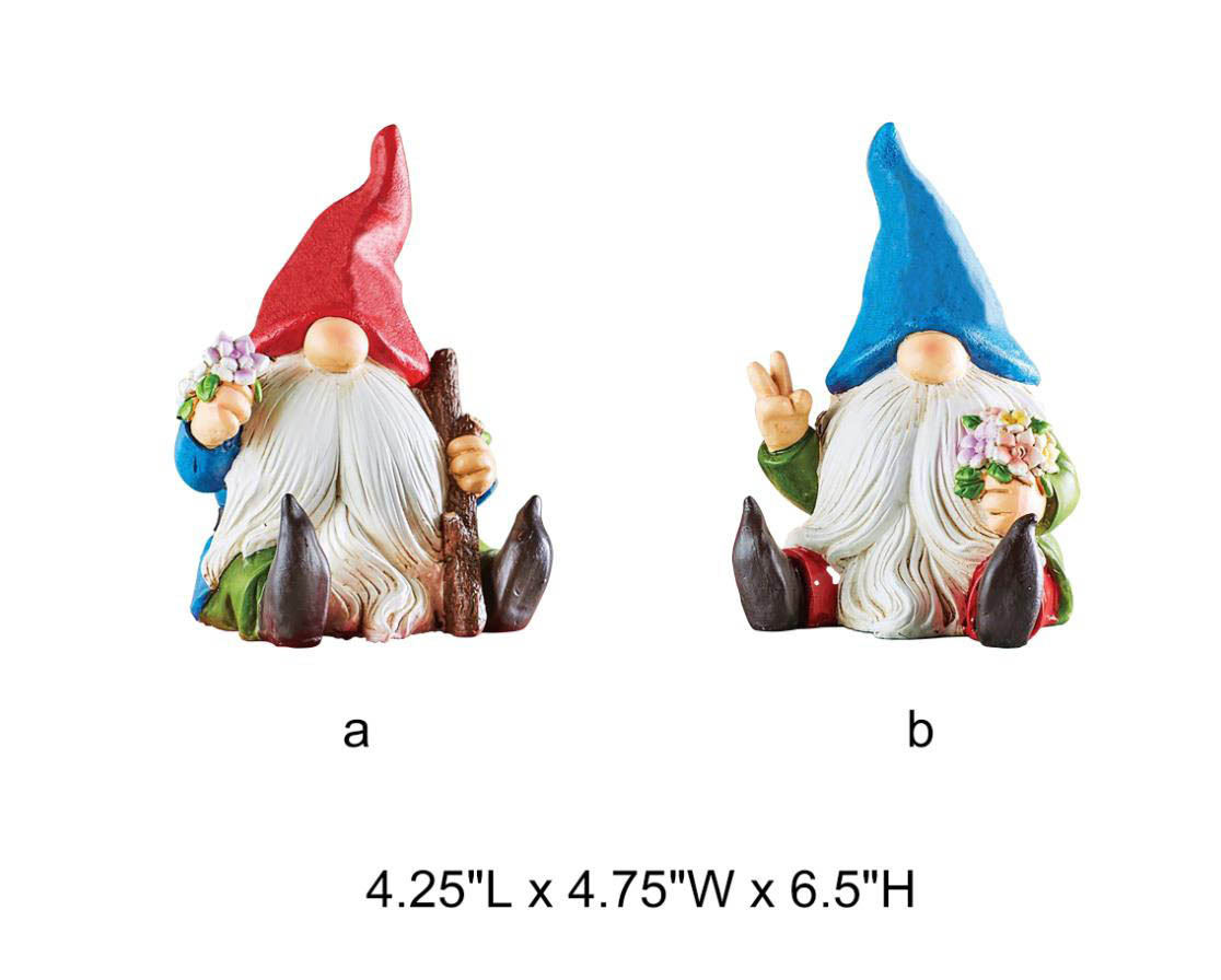 Gnomes With Flowers Statue