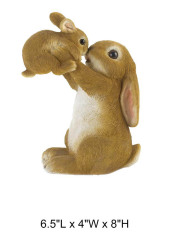 Mommy Bunny And Baby Bunny Statue