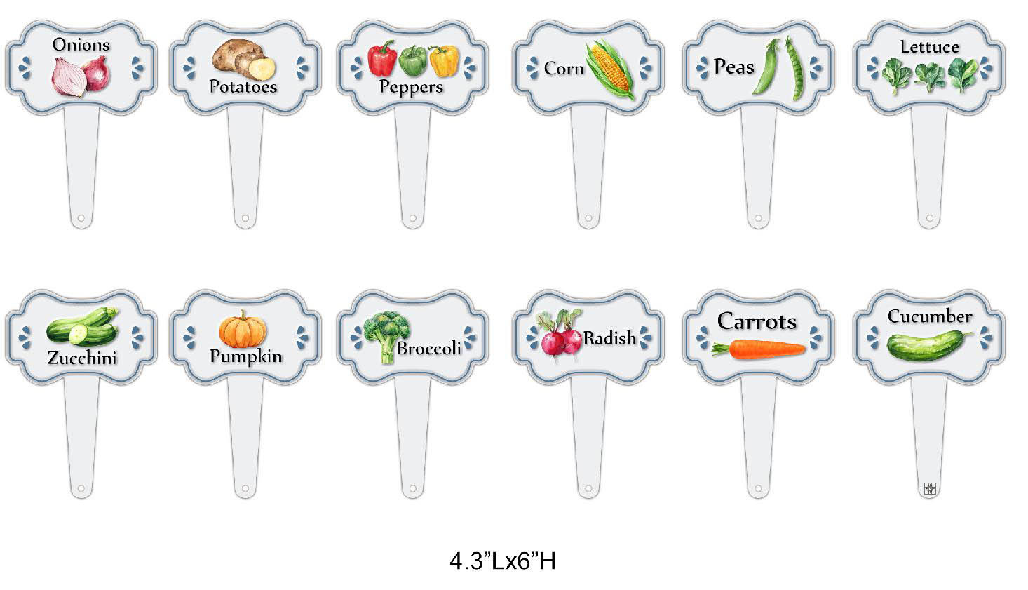 Metal Vegetable Sign Planter Picks for Garden Decoration