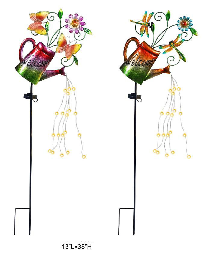Watering Can Solar Stake