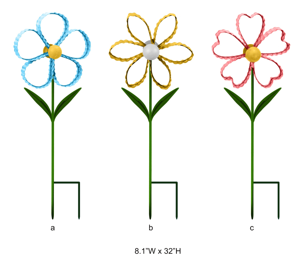 Colorful Flower Cutout Garden Stake