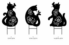Cat Cutout Silhouette Garden Stake