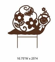 Snail Cutout Silhouette Garden Stake
