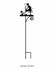 Tri Blossomy Girl Watering Flower Rain Gauge Garden Stake