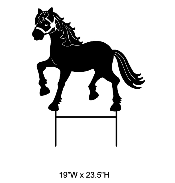 Horse Silhouette Garden Stake