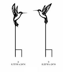 Humming Bird Cutout Silhouette Garden Stake