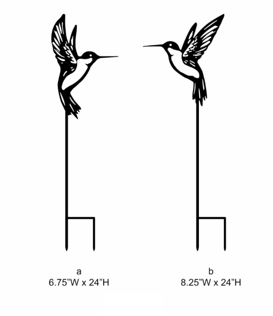 Humming Bird Cutout Silhouette Garden Stake