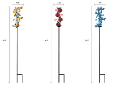 Tri Blossomy Insect Garden Stake Set - Bee, Ladybug, Dragonfly Designs