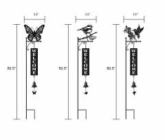 Nature Element Silhouette Garden Stake - Decorative Metal Butterfly Yard Art Wholesale