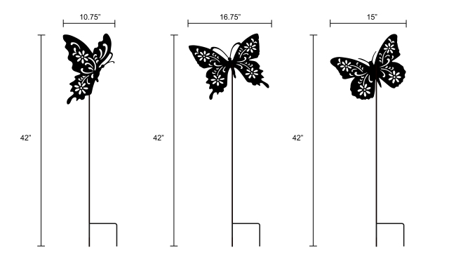 Multi-size Butterfly Cutout Garden Stake-Yard Stakes for Signs
