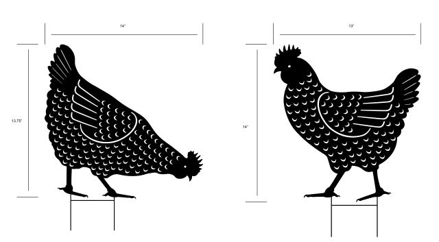 Chicken Silhouette Garden Stake