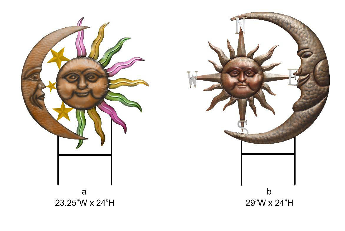 Artistic Star Moon Garden Stake - Tri Blossomy