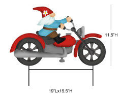 Gnome Motorcycle Garden Stake - Outdoor Garden Decor