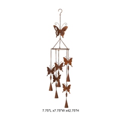 Rustic Corten-Style Butterfly Wind Chime