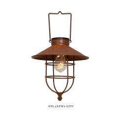 Rustic Solar Metal Lantern Light - Tri Blossomy