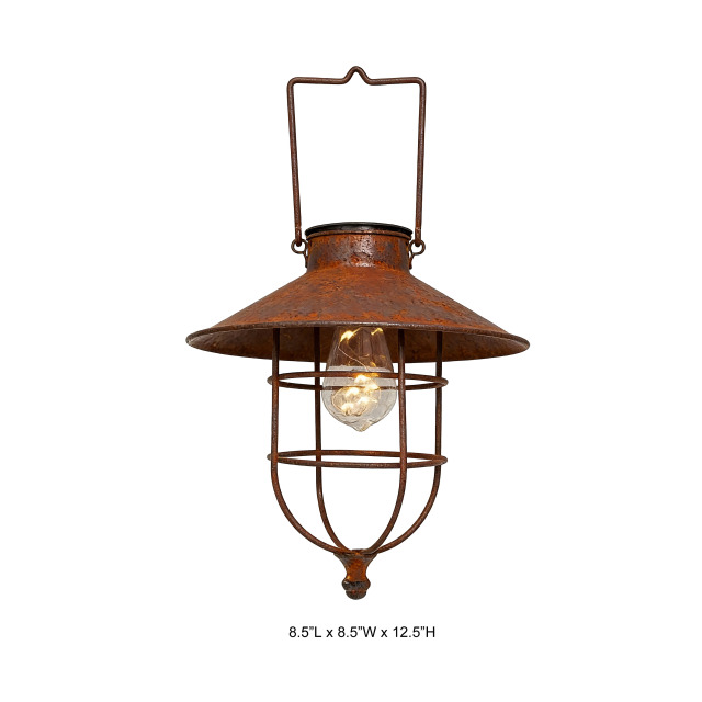 Rustic Solar Metal Lantern Light - Tri Blossomy