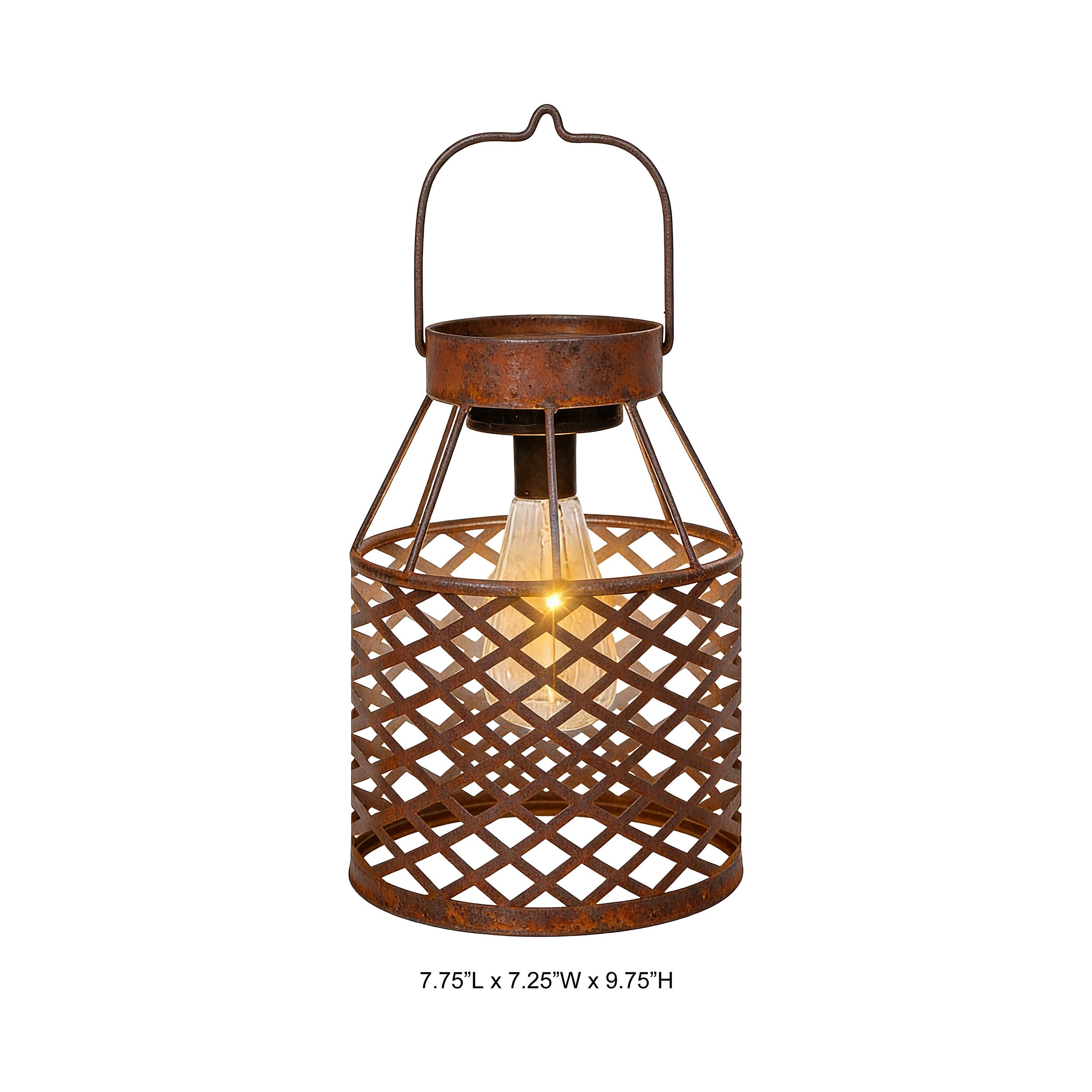 Rustic Lattice Solar Lantern - Outdoor Garden Decor Supplier
