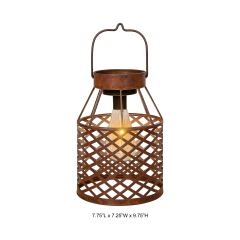 Rustic Lattice Solar Lantern - Outdoor Garden Decor Supplier