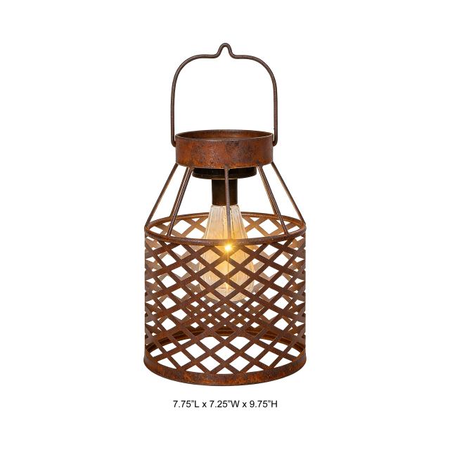 Rustic Lattice Solar Lantern - Outdoor Garden Decor Supplier