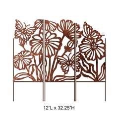 Rustic Corten Butterfly Garden Screen Stake