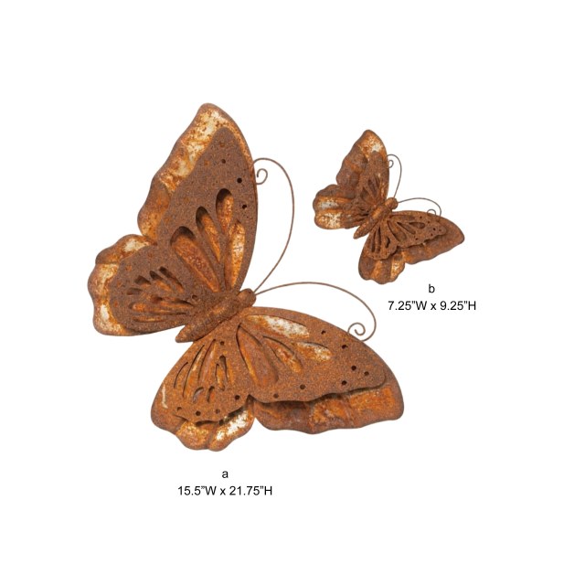 Rustic Metal Butterfly Wall Decor - Tri Blossomy