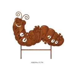 Rustic Caterpillar Garden Stake