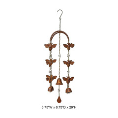 Rustic Bee & Bell Metal Wind Chime