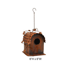 Tri Blossomy Rustic Weathered Metal Floral Vine Birdhouse