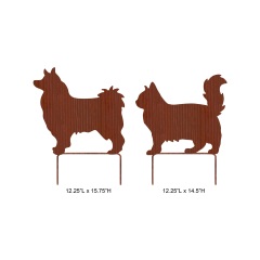 Rustic Corrugated Metal Dog & Cat Silhouette Garden Stake