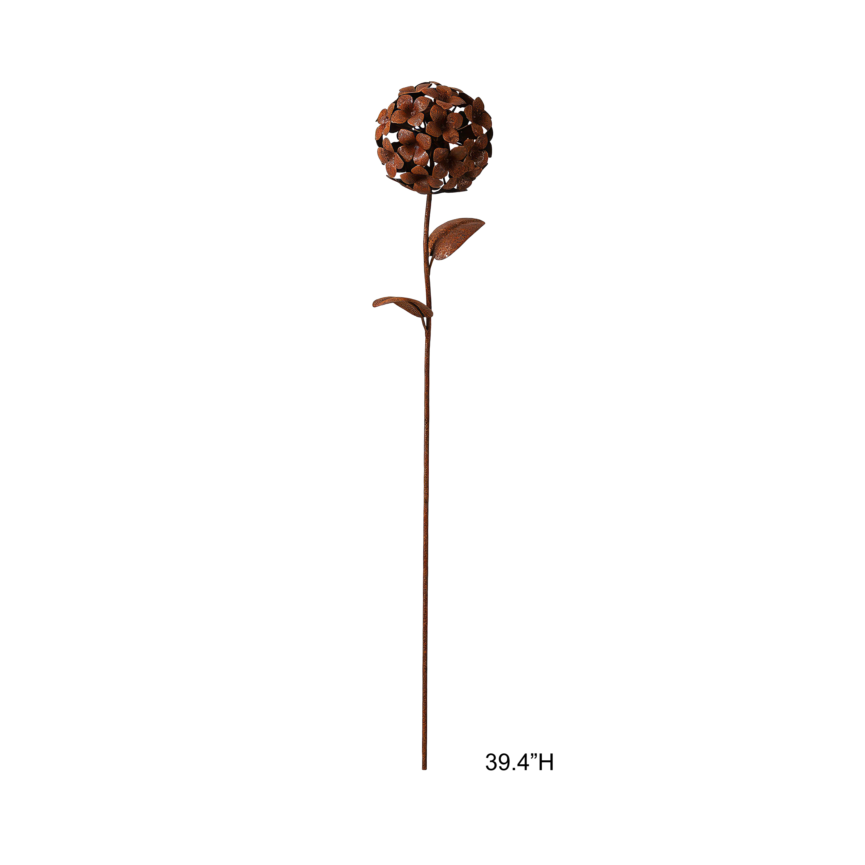 Rustic Metal Hydrangea Garden Stake - Tri Blossomy